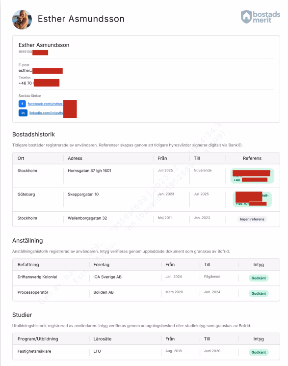 Example Housing CV